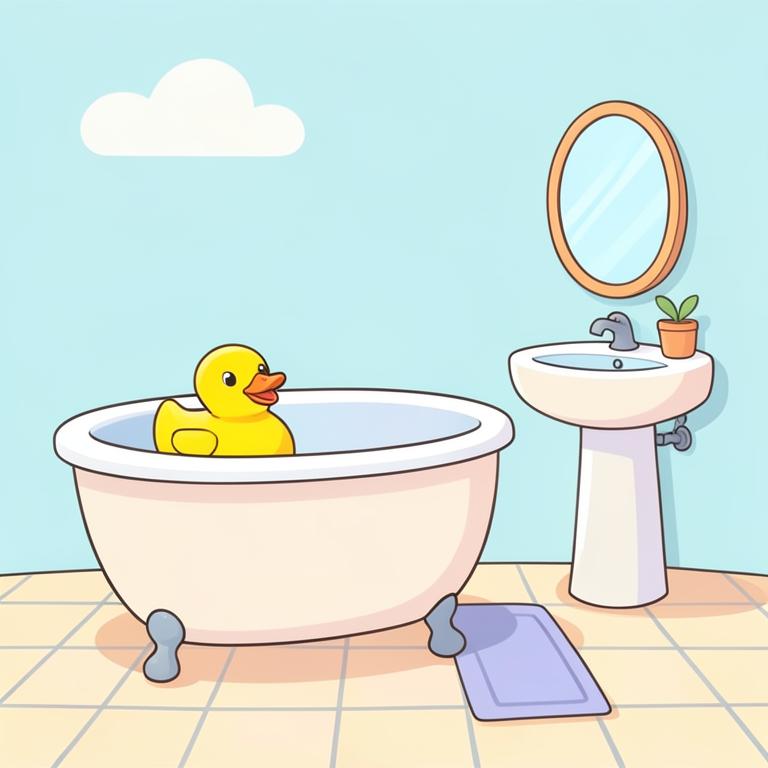 Bathroom cartoon illustration