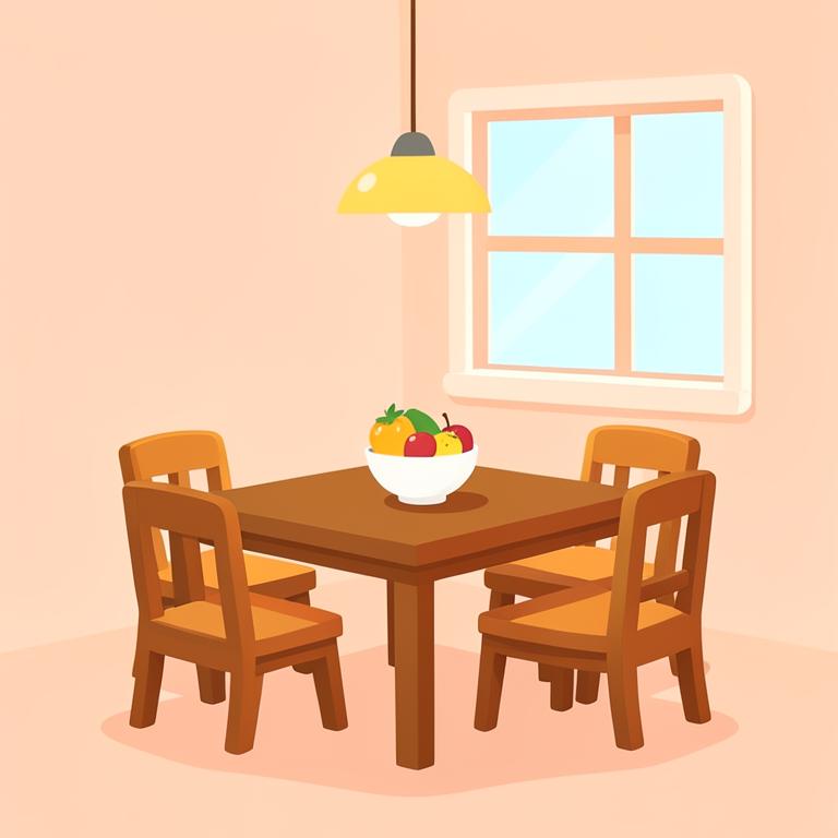 Dining Room cartoon illustration