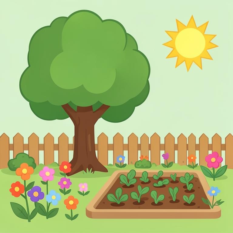 Garden cartoon illustration