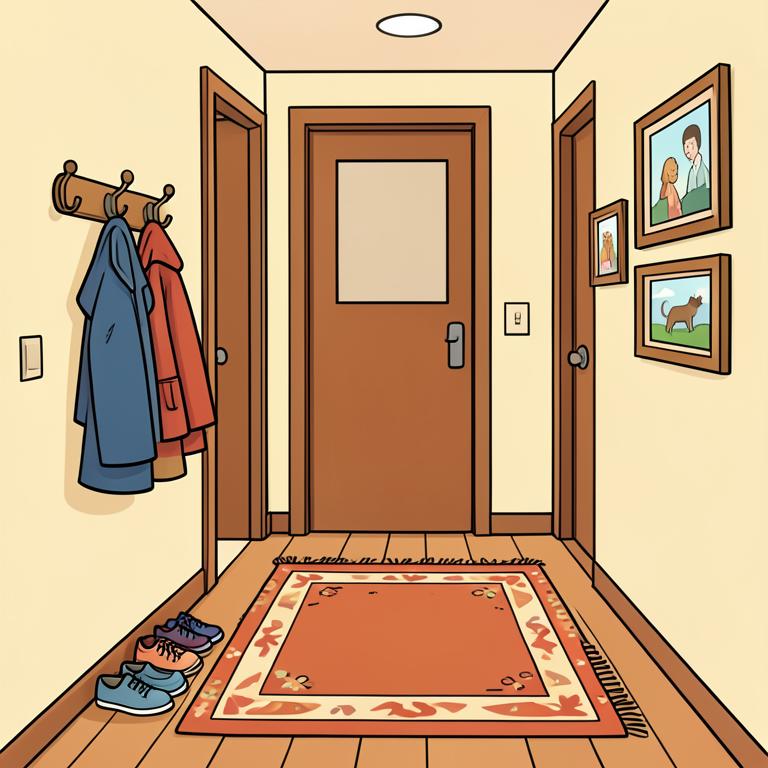 Hallway cartoon illustration