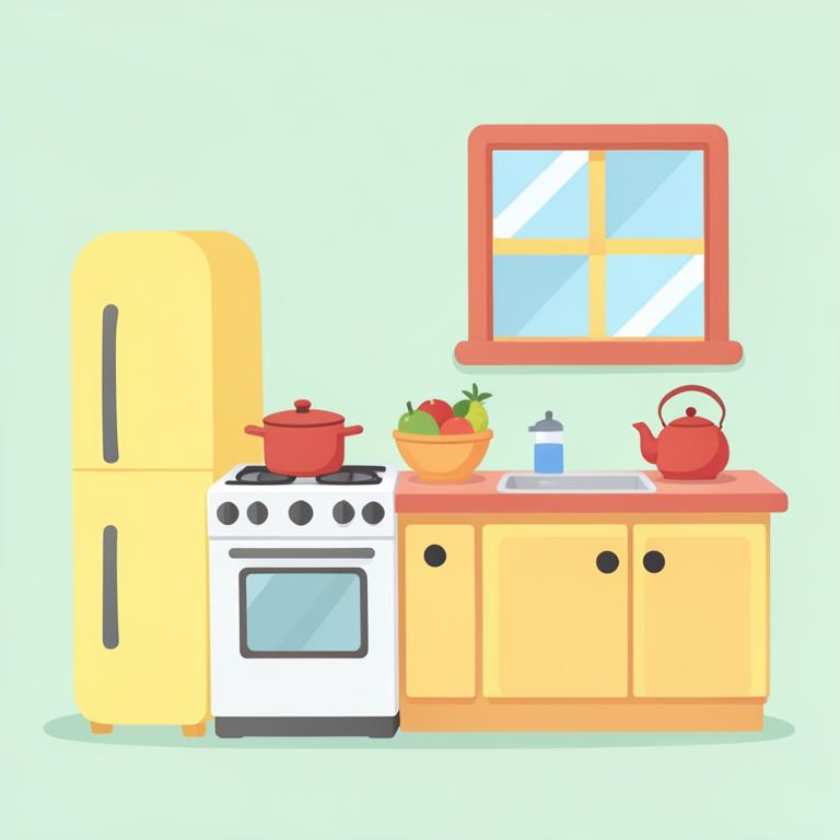 Kitchen cartoon illustration