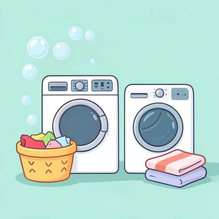 Laundry cartoon illustration