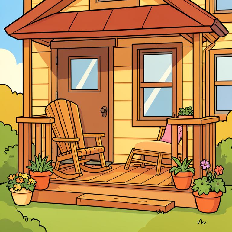 Porch cartoon illustration